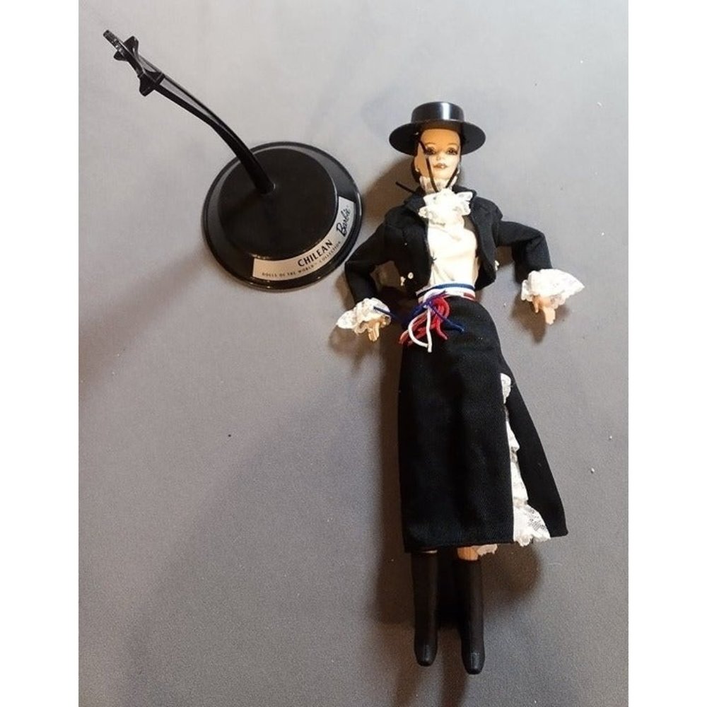Chilean Collector Barbie Doll‎ 1998 with Stand -No Box
